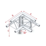 Pro 30 driehoektruss 90 graden 3-weg Apex Up rechts