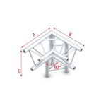 Pro 30 driehoektruss 90 graden 3-weg Apex Down rechts