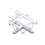 Pro 30 driehoektruss 90 graden T-stuk horizontaal