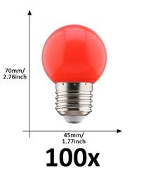 E27 led lamp 1W rood grootverpakking
