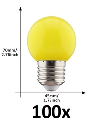E27 led lamp 1W geel grootverpakking