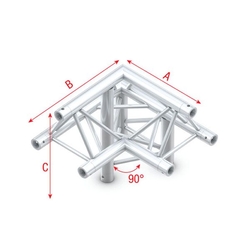 Pro 30 driehoektruss 90 graden 3-weg Apex Up links