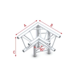 Pro 30 driehoektruss 90 graden 3-weg Apex Down rechts